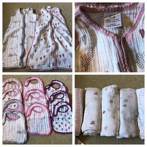 Aden and Anais Lot - Swaddles, bibs, sleep sacks